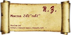Macsa Zénó névjegykártya